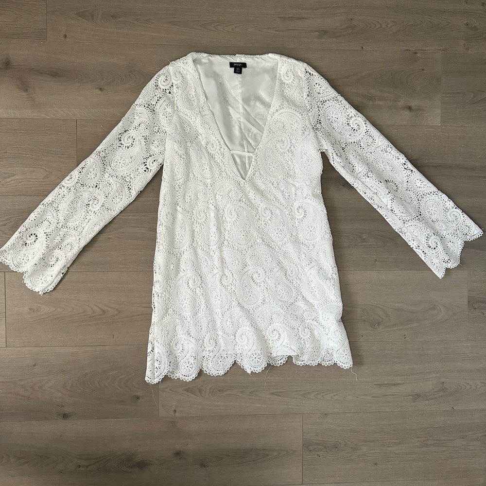 NWT Nasty gal Lace Tunic Long Sleeve Mini Dress - Picture 5 of 8